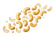 © Luke - Isolated cashew nuts in a scattering composition for food photography on clean backdrop