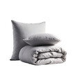 © andra - Light gray bedding set, pillows, and comforter