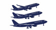 © Ironmen - Airplane Silhouettes Landing Aircraft Vector Illustration