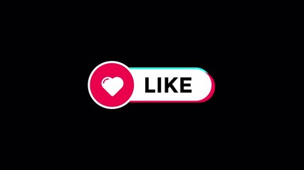 Animation like button for tiktok social media on Alpha Channel 4K Video