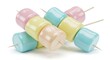 © KhaledBin - Colorful marshmallows on skewers sweet treat for parties and snacks.