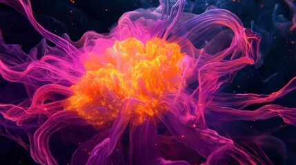 Wall Mural - a vivid display of colors emerges from the darkness. abstract art captures dynamic energy in vibrant