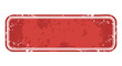 © Muginandaru - Red rectangular grunge stamp with distressed texture.