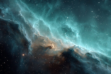 Wall Mural - A stunning cosmic scene featuring swirling clouds of gas, vibrant colors, and countless stars, illustrating the beauty of the universe.