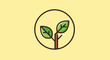 © Sendal - Illustration of a Sprout with Two Leaves in a Circle.