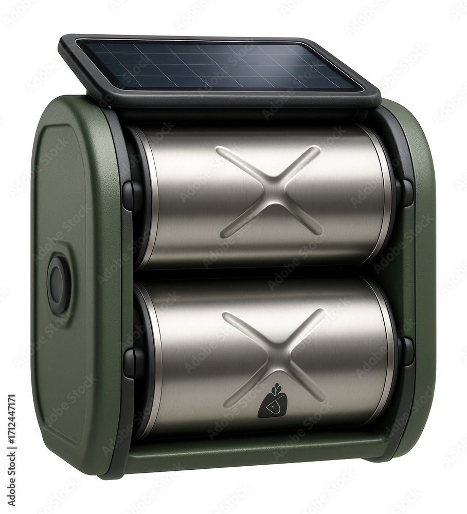Compact Compost Machine Compact composting machine with dual rotating drums and a solar panel ...