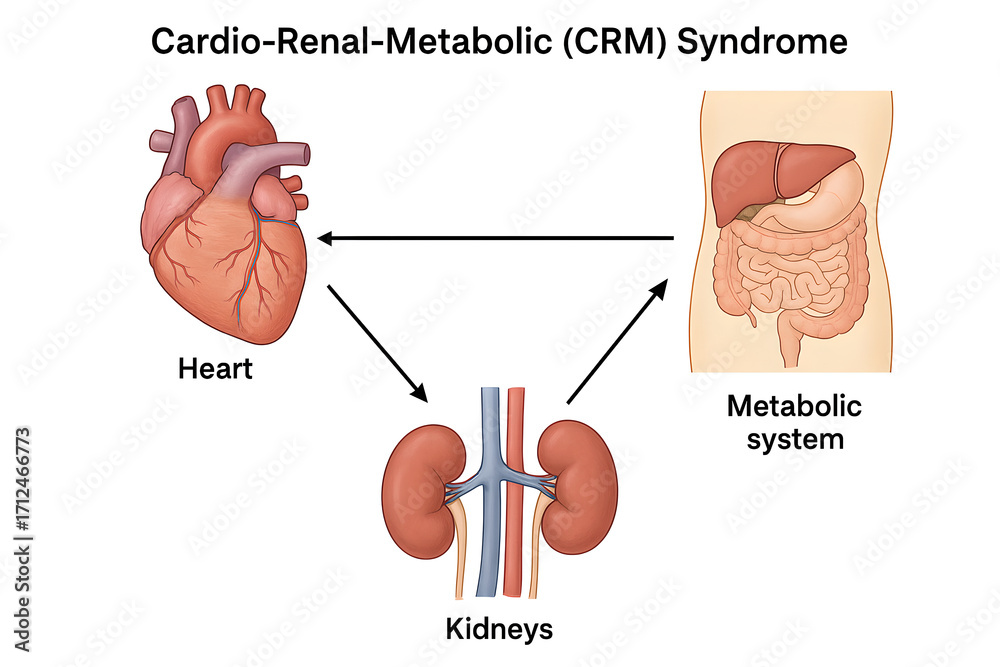 High resolution Medical Illustration Of Cardio Renal Metabolic CRM high-resolution-medical-illustration-of-cardio-renal-metabolic-crm