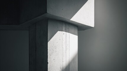 column. Minimalist architectural detail of a concrete column with soft light, highlighting abstract geometric beauty. real-estate listings.