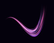 © Elena - Glowing purple lines. Realistic energy speed. Abstract light effect on a black background. Vector illustration.