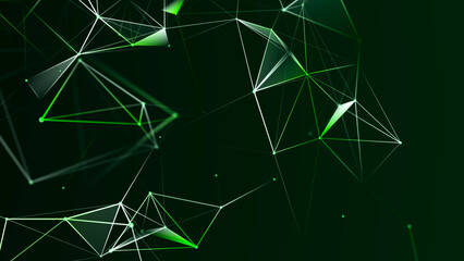 Wall Mural - Polygonal background with dots and lines. Network connection structure. Science and technology. 3d