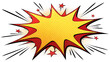© Shaibal - Retro comic book explosion burst shape with halftone dots and stars on a transparent background isolated on transparent background