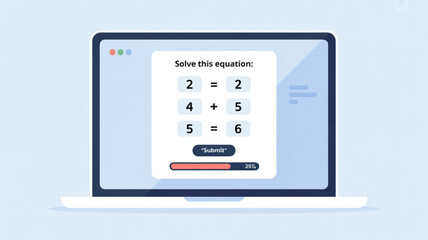 Solve math equation online educational tool for kids and adults on a laptop screen for learning math skills