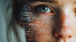© vita - Cybernetic Eye A Fusion of Humanity and Technology. A woman's eye with a digital overlay, symbolizing the intersection of human and artificial intelligence Image blends the organic with technological.