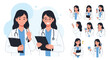 © Ariyan - A set of illustrations featuring a female doctor.