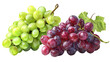 © Mohshena - Two bunches of fresh grapes red and green isolated on transparent background
