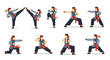 © Hafizha - Asian Martial Arts Self Defense Poses Vector Set