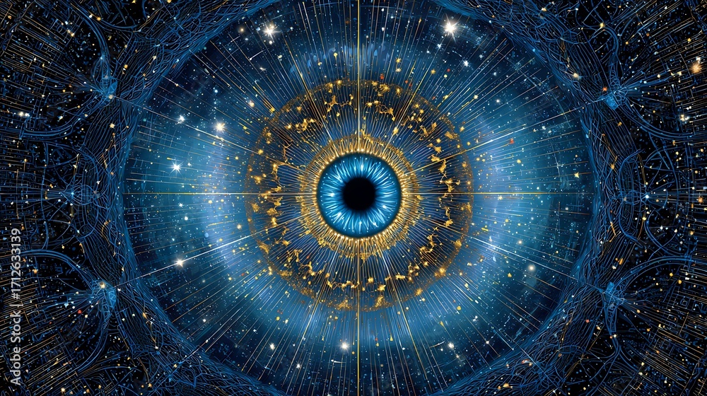 Business Vision Mind Map Abstract Cosmic Eye At Center Radiating ...