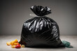 © Mst - Generous Waste Management Essential Black Garbage Bag Isolated on Transparent or White