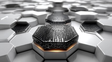 Artistic hexagon tunnel abstract background high resolution image