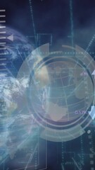 Wall Mural - animation of data processing over globe and network of connections on black background