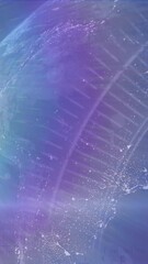 Wall Mural - Animation of light spot and data processing over globe against blue background
