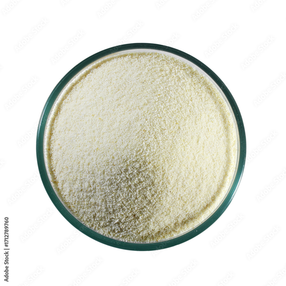 Soji Rava raw semolina flour known in India as rava flour, soji, or sooji in bowl ...