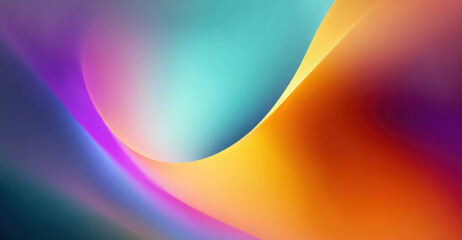 Wall Mural - Abstract colorful wave design featuring smooth gradients of blue, purple, orange, and yellow, creating a vibrant and dynamic visual experience for artistic backgrounds