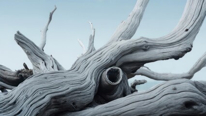 Grey driftwood, intricate curves