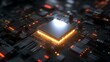 © Asad - Closeup of a modern computer processor with glowing elements and details