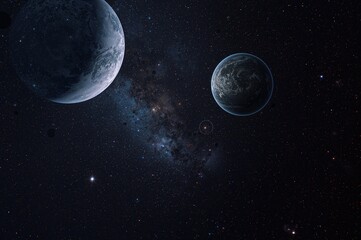 Wall Mural - Celestial bodies scattered across the vast cosmos, image components provided by a space agency