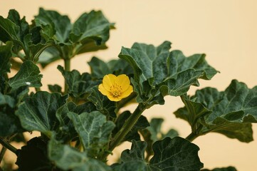 Wall Mural - Flowering zucchini plant in bloom