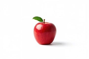 Wall Mural - Isolated red apple with clipping path on a white backdrop, full depth of field