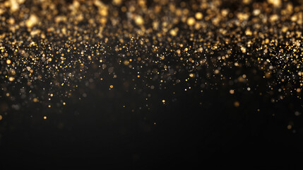 Dark Background with Golden Glitter Particles