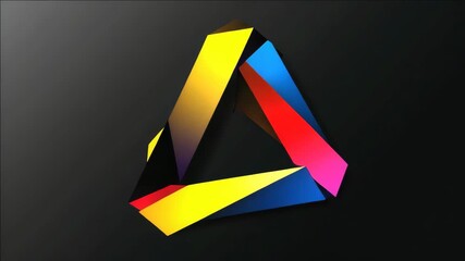 Wall Mural - Brightly colored abstract design with a central triangular shape and multiple colors radiating outward.