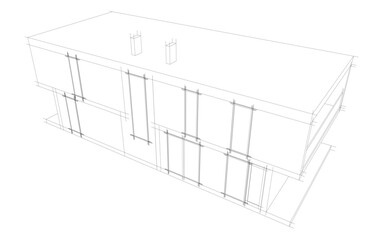 Wall Mural - architectural drawing 3d vector illustration