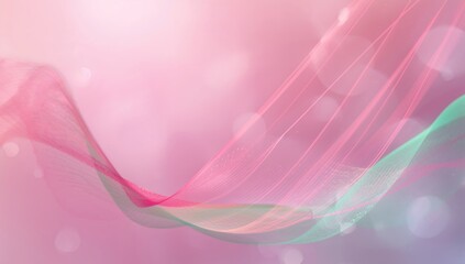 Wall Mural - Generative AI artwork featuring bokeh effects with pink and green streaks