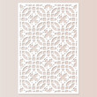© raynv - Decorative panel vector template 2x3 with lattice and floral ornament for panel and stencil design