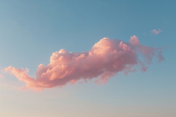 Wall Mural - morning sky at sunrise with gentle pink and yellow clouds, cheerful backdrop