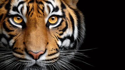 Wall Mural - Close up portrait of majestic tiger showing its power and beauty