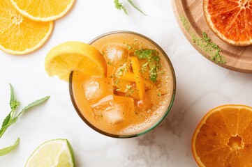 Wall Mural - A genuine Thai tea infusion enhanced with a hint of lime