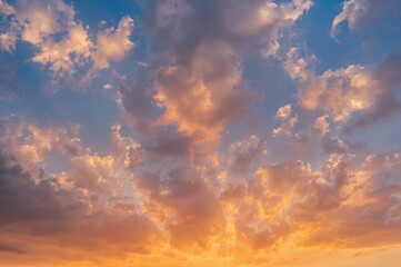 Wall Mural - vibrant sunset sky filled with clouds
