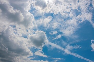 Wall Mural - Sky filled with white clouds