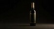 © anbu - A dark bottle of wine with a green textured label and gold accents