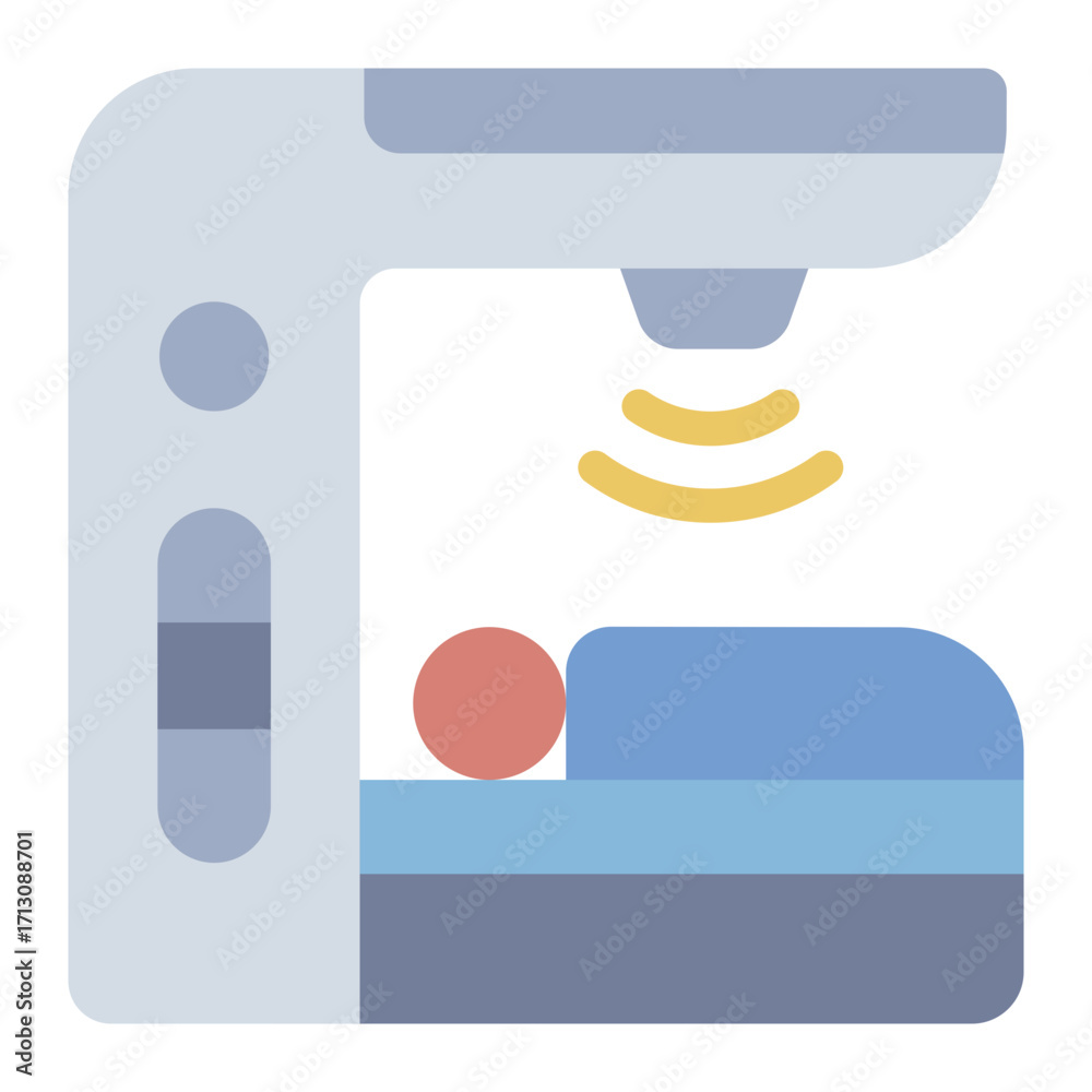cancer treatment flat icon using radiotherapy machine Stock Vector ...