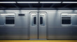 © NOMI - Subway Train at Station, Closed Doors on Platform