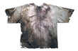 © Genowefa - Heavily soiled and torn white t-shirt covered in mud, dirt, and reddish stains, isolated on a white background.