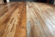 © FocusFusion - Old Wooden Floor Transformation Process in a Room