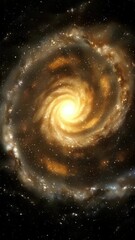 Wall Mural - A mesmerizing top-down view of a glowing spiral galaxy, capturing the cosmic beauty in a style perfect for a space-themed video backdrop. Live mobile wallpaper.
