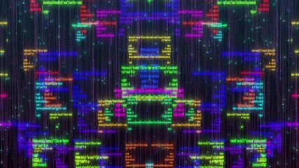 Vibrant Digital Code Flow Abstract Programming Language Data Stream Background, Vibrant Neon HTML and JavaScript Code Flow: Dynamic Programming Background


