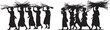 © Nazia - Silhouette art of women carrying wood bundles on head african tribal culture art